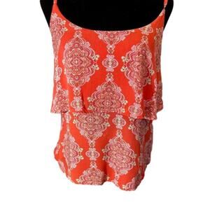 Bobos Women's Boho Chic Layered Top NWT Bright Floral medium